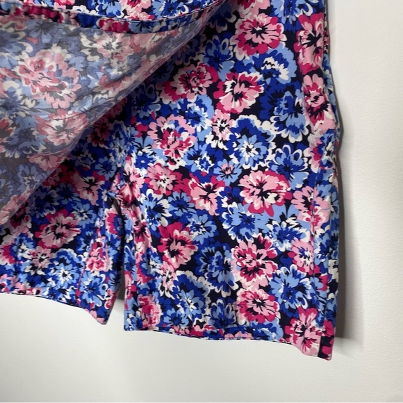 Talbots Blue and Pink Floral Wrap Front Skort - Picture 7 of 14